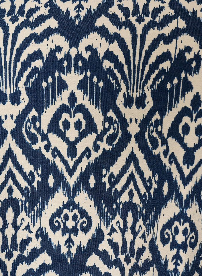 Blouse van viscose met patroon en 3/4-mouwen, Blauw, Packshot image number 2