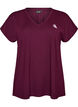 Losvallend trainings-T-shirt met V-hals, Paars, Packshot image number 0