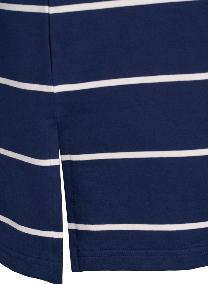 Korte jerseyjurk met strepen, Blauw, Packshot image number 3