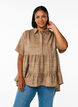 Losse blouse met kraag en knopen, Bruin, Model image number 0
