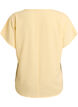 Blouse met korte mouwen en een ronde halslijn, Geel, Packshot image number 1