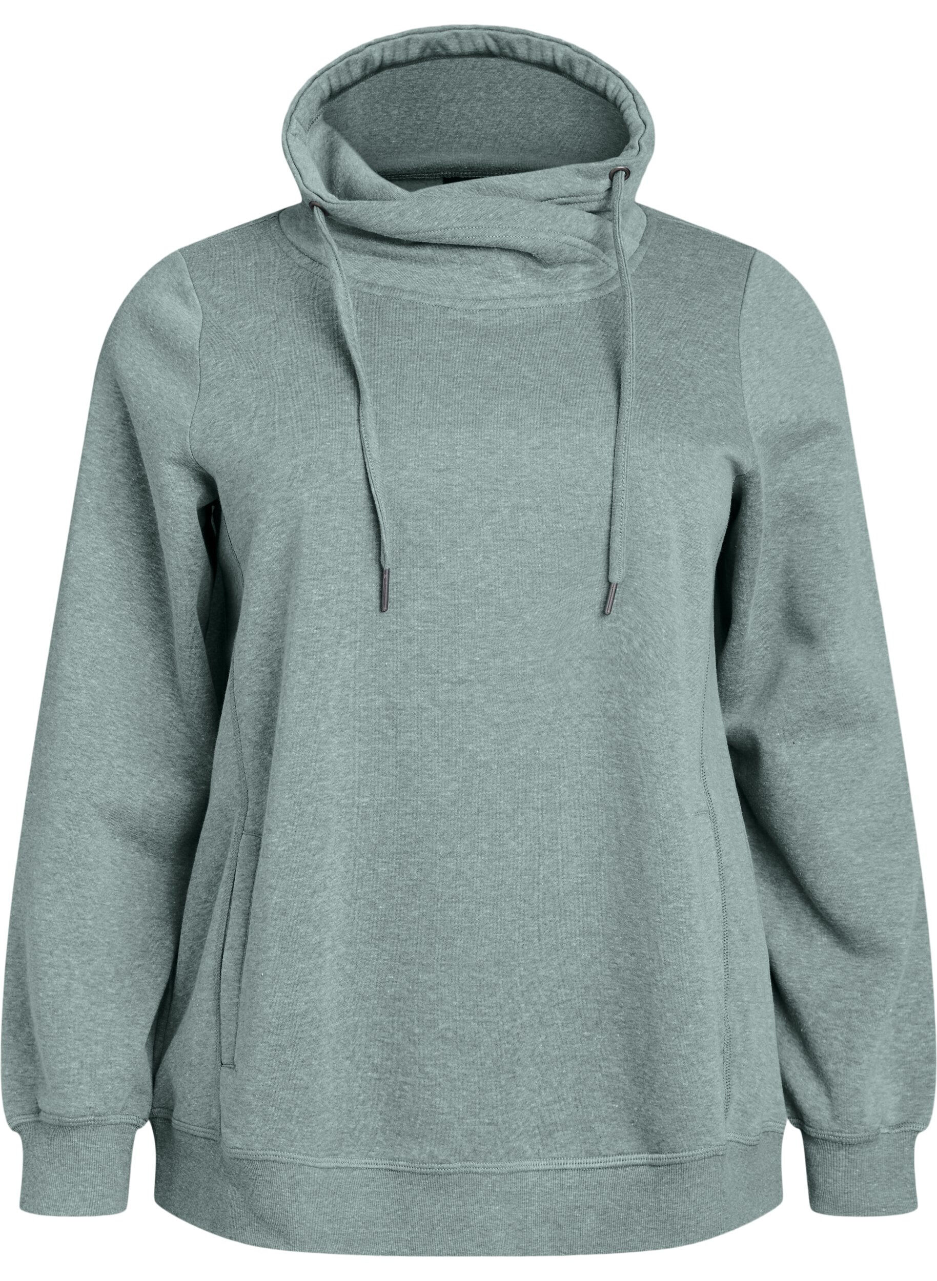 FLASH - Sweatshirt met hoge kraag en zakken