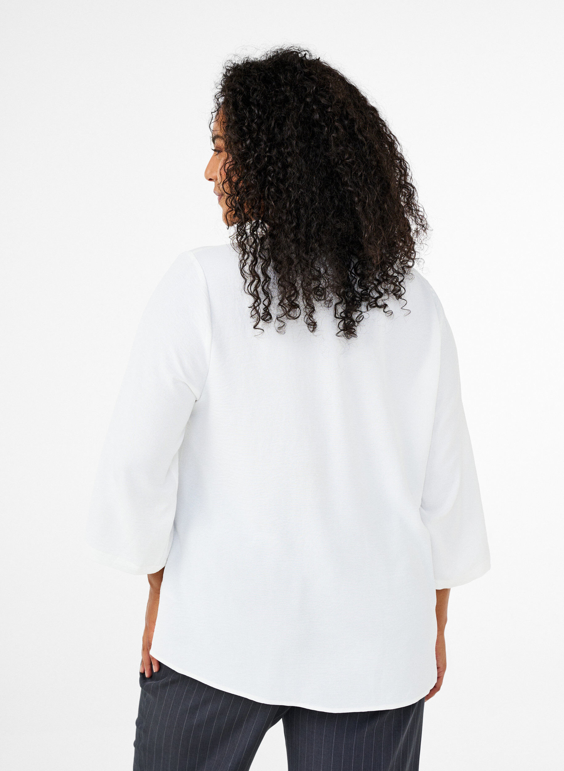 Zizzi Blouse &agrave; manches 3/4, Vanille, Model image number 2
