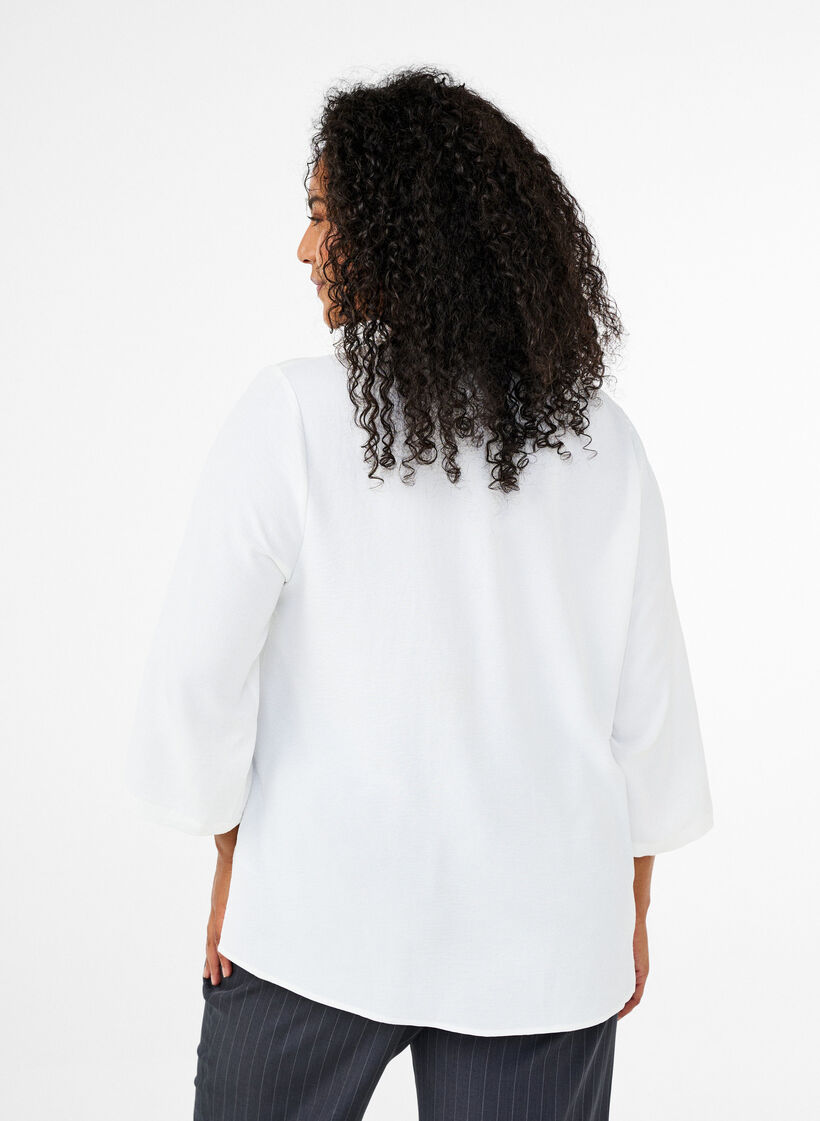 Blouse &agrave; manches 3/4, Vanille, Model image number 2
