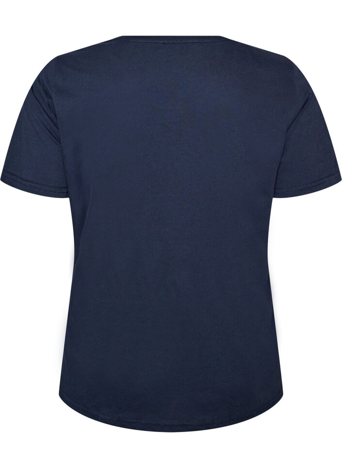 T-shirt met motief, Blauw, Packshot image number 1