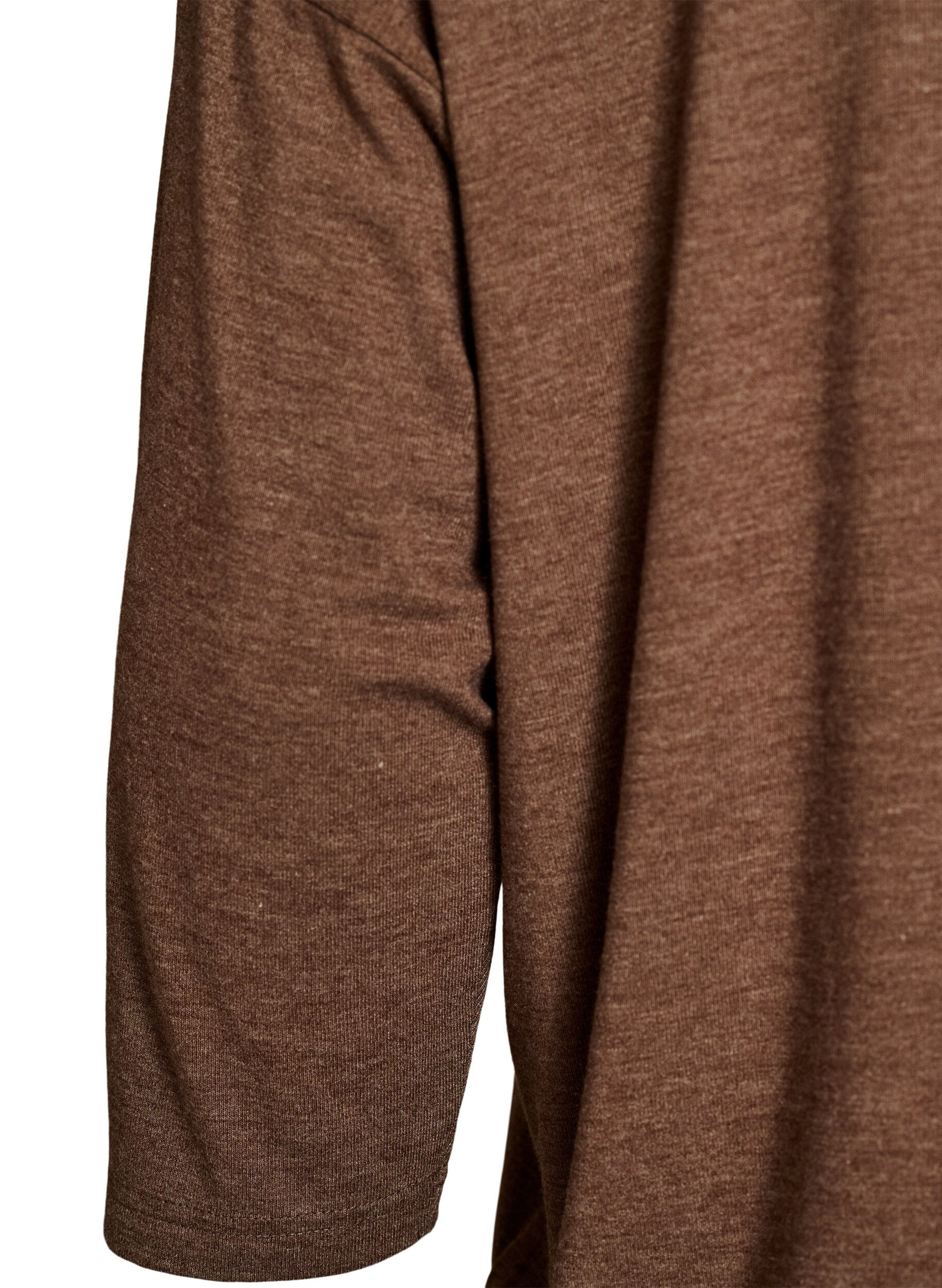 ZizziJersey blouse met 3/4 mouwen, Bruin, Packshot image number 3