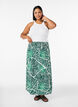 Maxi rok in viscose met smokwerk, Groen, Model image number 0