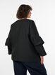 Boucl&eacute; jasje met ruchesdetails, Zwart, Model image number 2