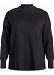 Gebreide blouse met hoge hals, Zwart, Packshot image number 0