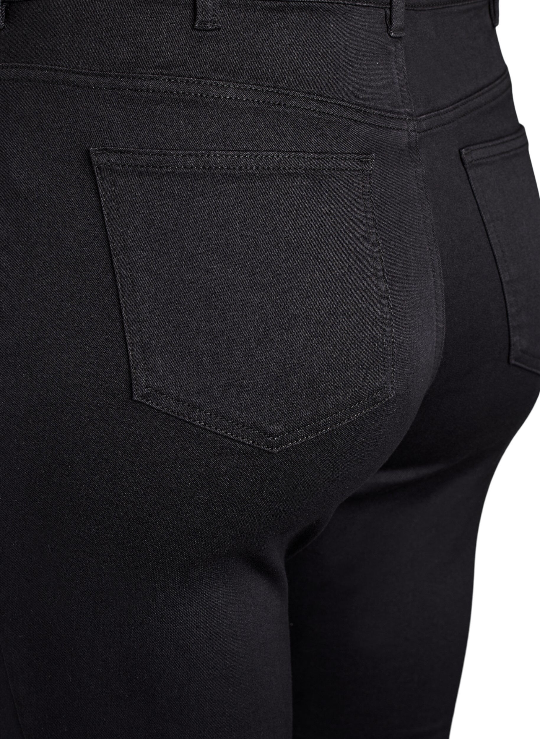 ZizziSuper slim Amy jeans met hoge taille, Zwart, Packshot image number 3
