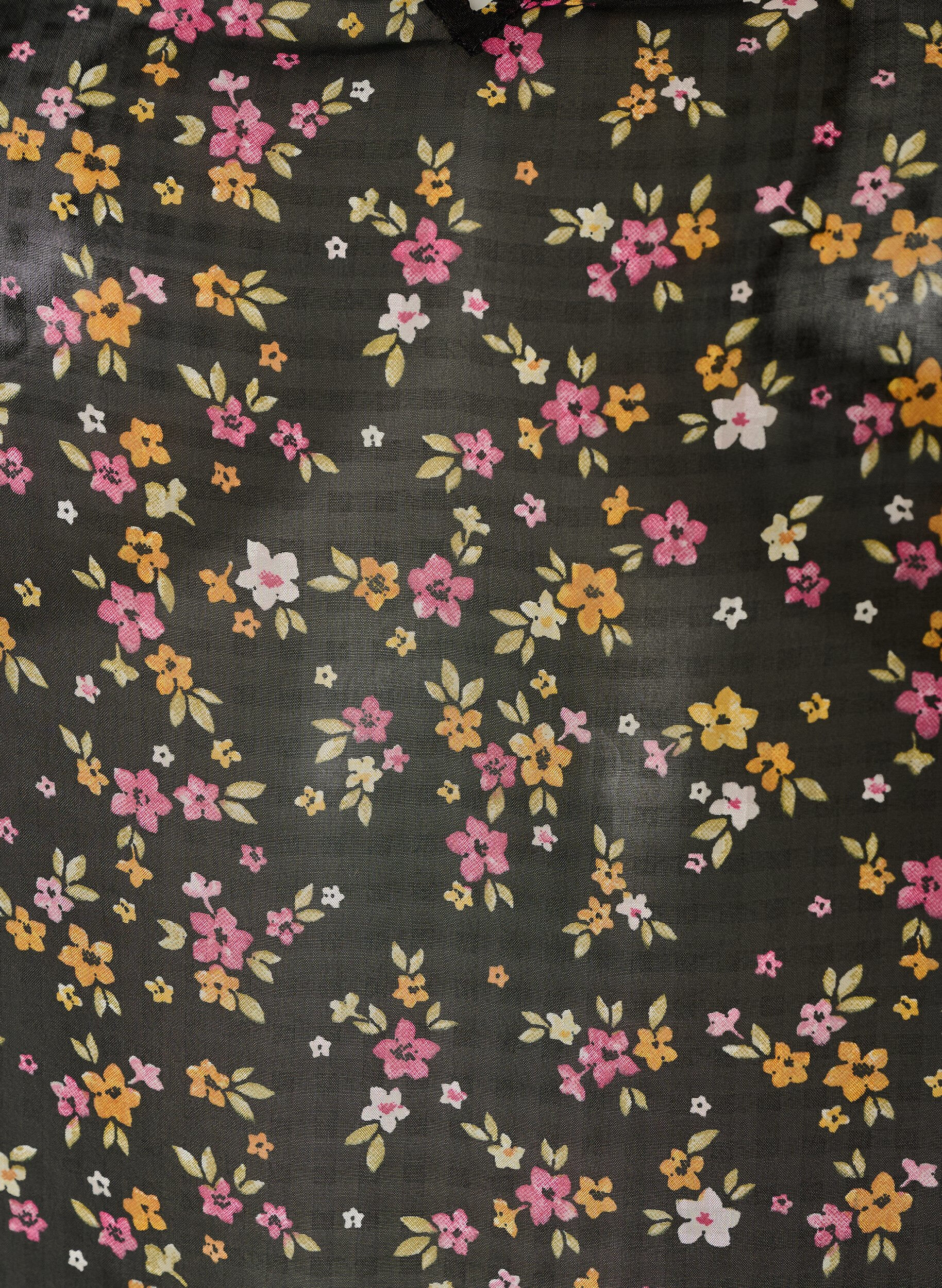 ZizziBlouse met bloemenprint en V-hals, Zwart, Packshot image number 2