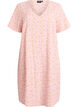 Jurk met korte mouwen en een V-hals, Roze, Packshot image number 0