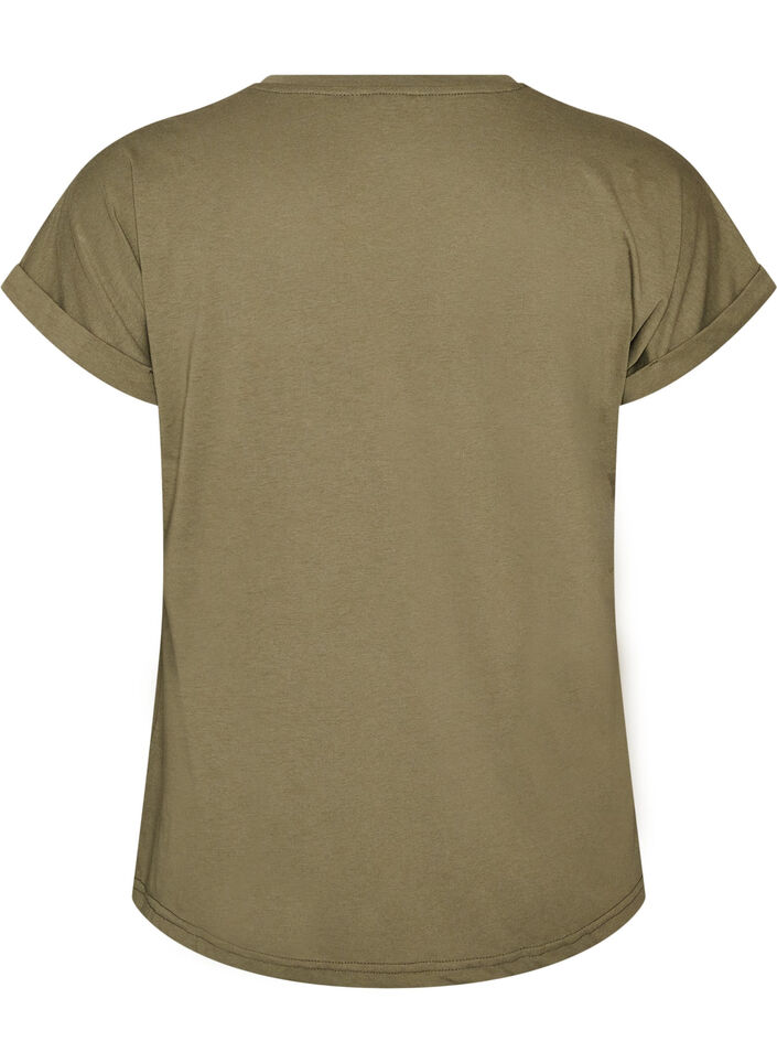 T-shirt met decoratieve print aan de voorkant, Groen, Packshot image number 1