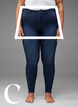 Super smalle jeans met hoge taille, Dark Blue, Model image number 2