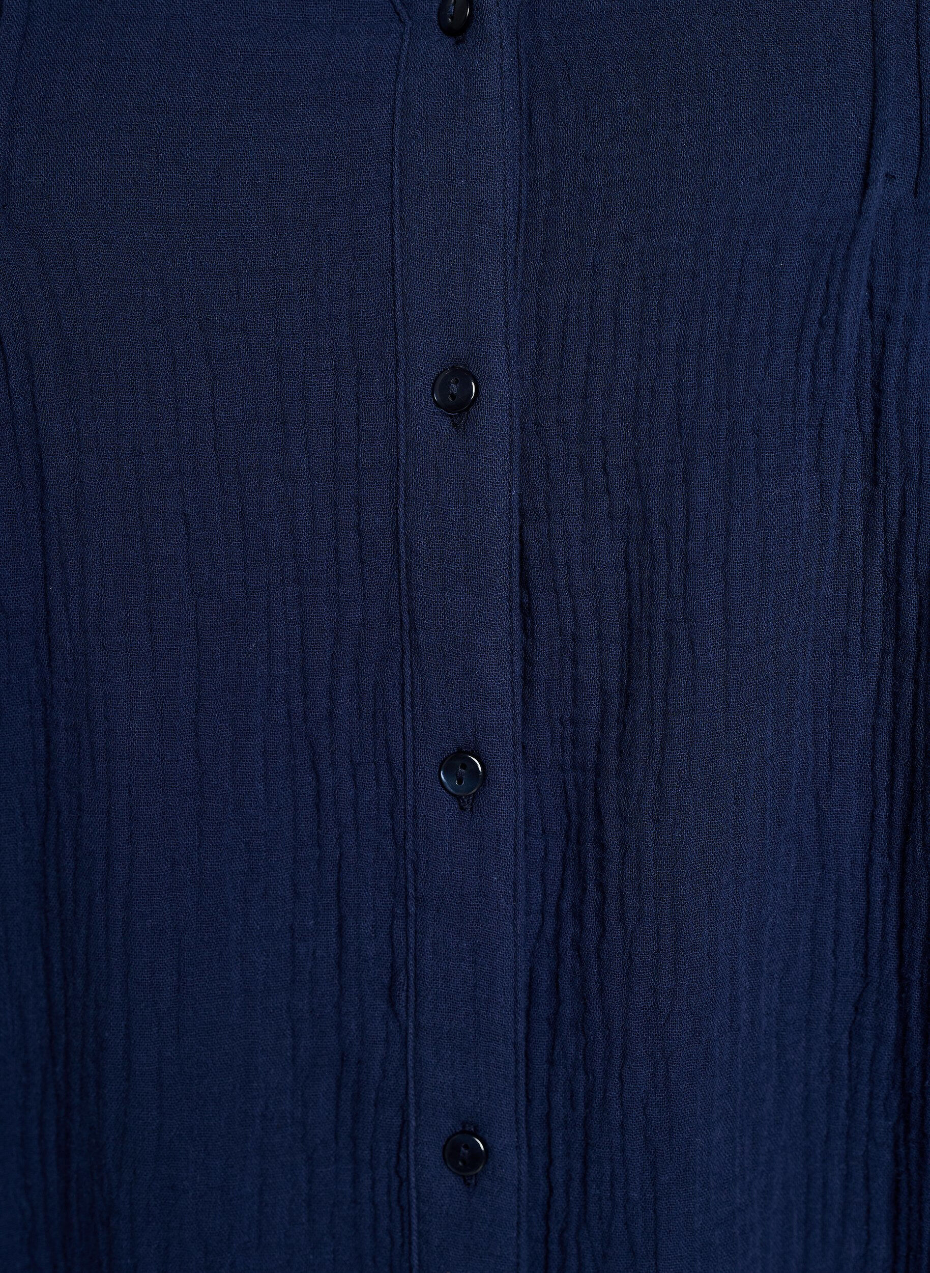 ZizziKatoenen mousseline blouse met geborduurde details, Blauw, Packshot image number 2