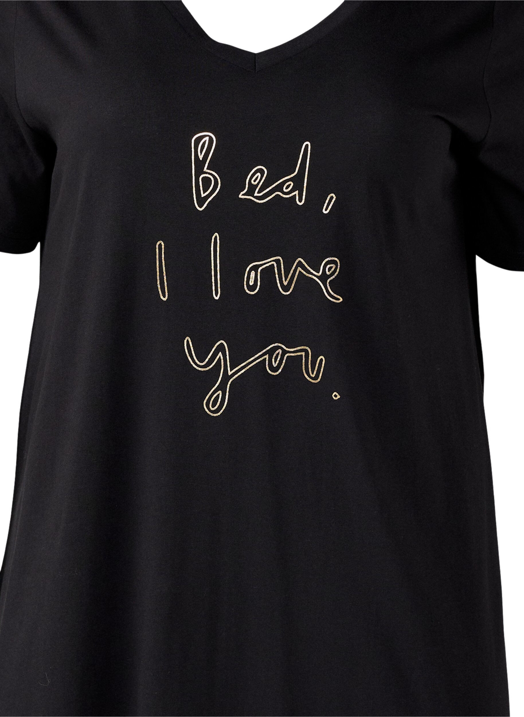 ZizziNachtjapon van biologisch katoen met V-hals, , Packshot image number 2