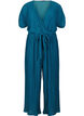 Geplooide jumpsuit met strik en wijde mouwen, Blauw, Packshot image number 0