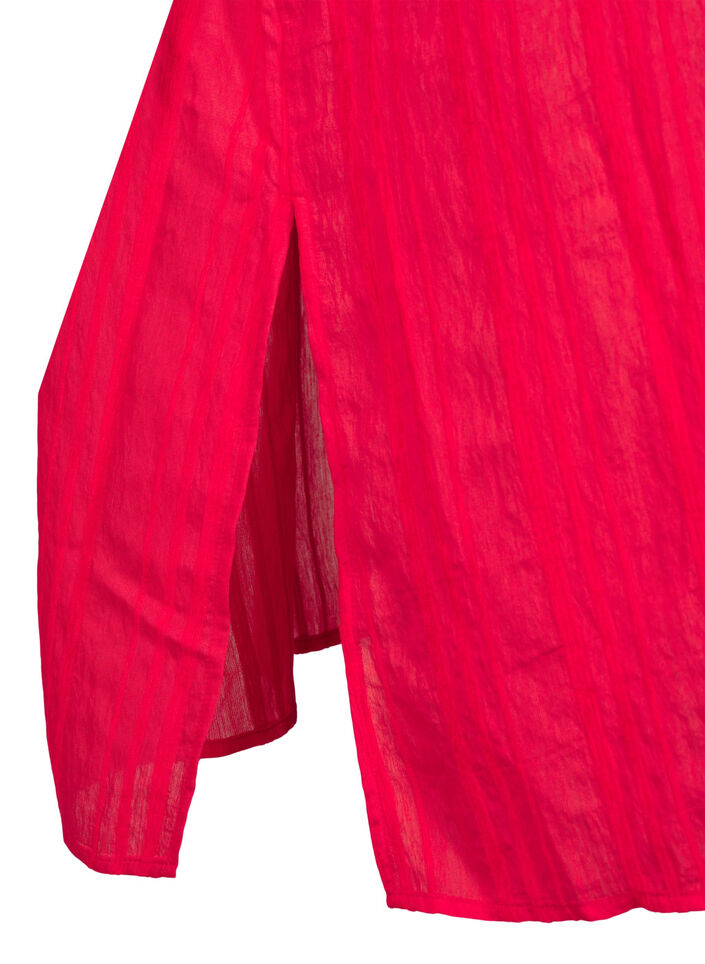 Strand kaftan met kraag en knoopsluiting, True Red , Packshot