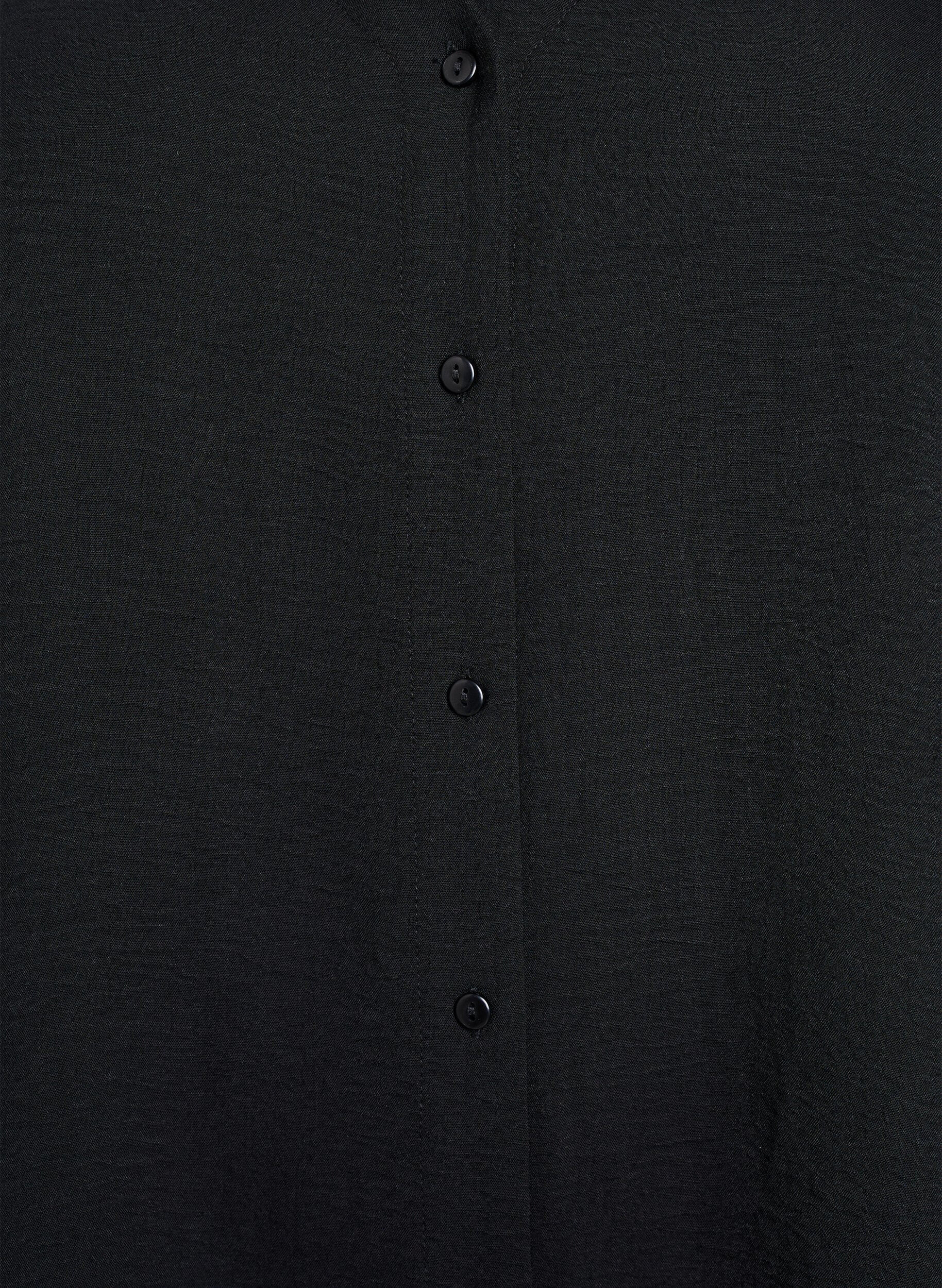 ZizziShirtblouse met V-hals en 3/4 mouwen, Zwart, Packshot image number 2