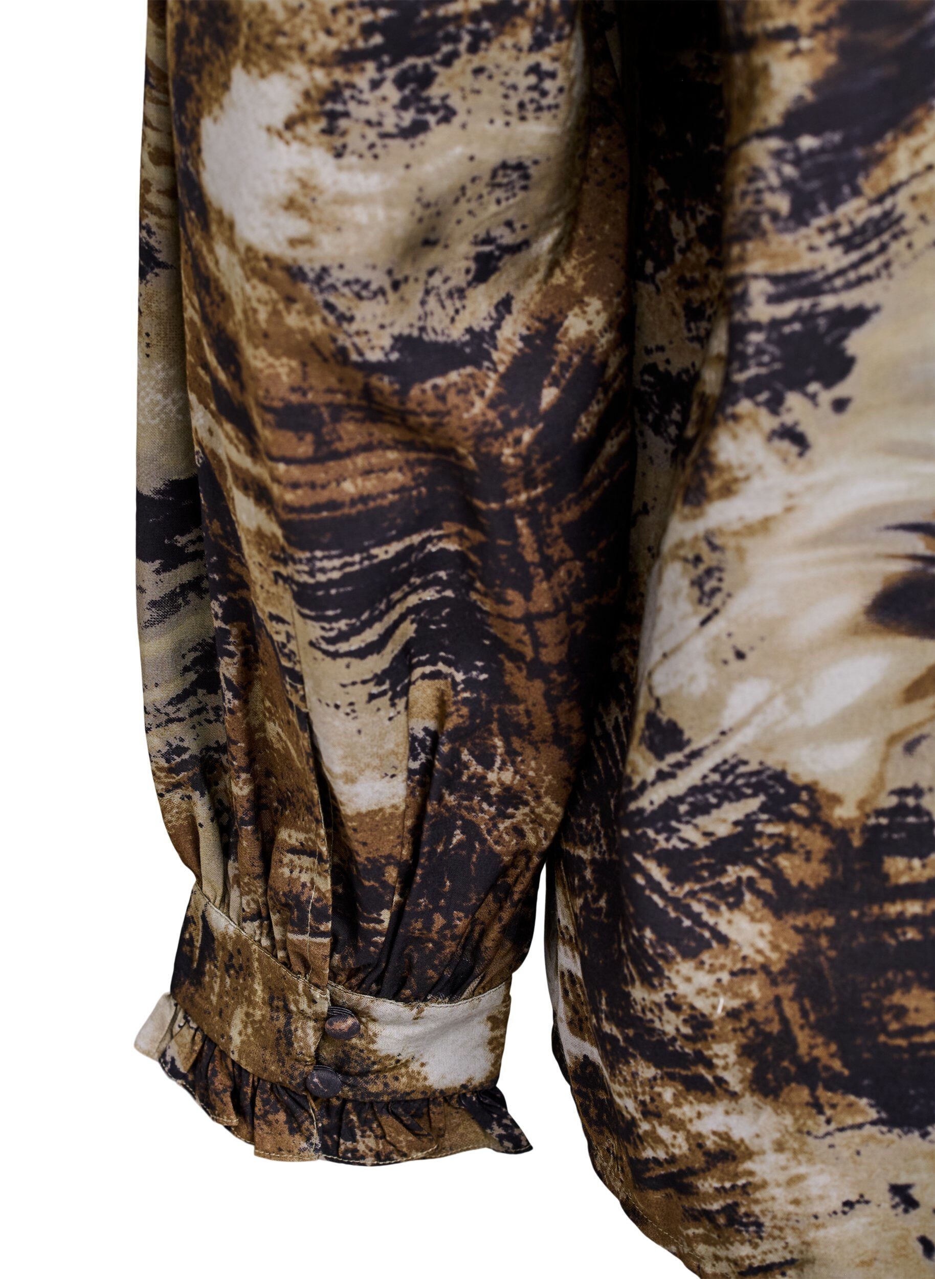 ZizziBedrukte blouse met knopen, Groen, Packshot image number 3