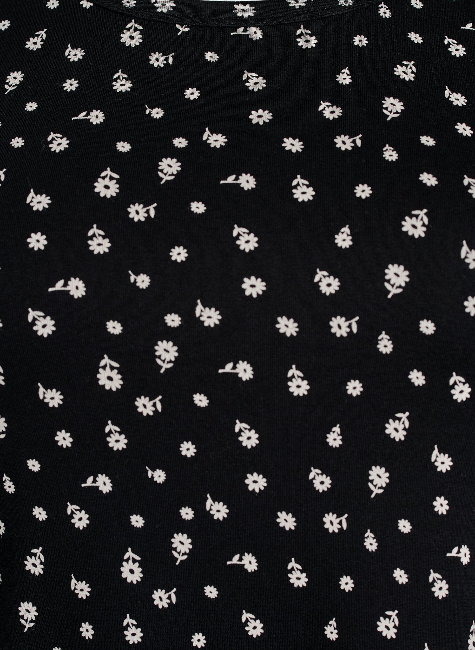 ZizziKatoenen T-shirt met all-over print, Zwart, Packshot image number 2