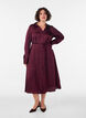 Robe chemise en satin avec une ceinture &agrave; nouer, Bordeaux, Model image number 1