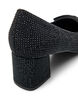 Wide fit - Pumps met strik en strass-steentjes, Zwart, Packshot image number 4