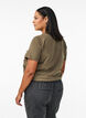 Basic katoenen T-shirt met ronde hals, Groen, Model image number 2