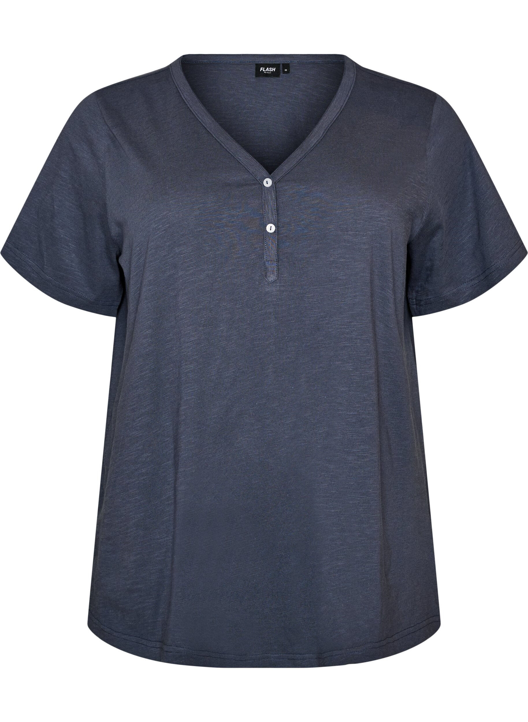 FLASH - T-shirt met knoopdetail