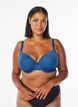 Soutien-gorge moul&eacute; avec r&eacute;sille, Bleu, Model image number 0