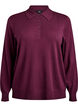 Strik blouse met kraag, Donker Bordeaux, Packshot image number 0