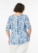 Bloemenblouse met korte mouwen, Blauw, Model image number 2