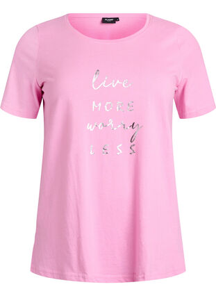 ZizziFLASH - T-shirt met motief, Begonia Pink Live, Packshot image number 0