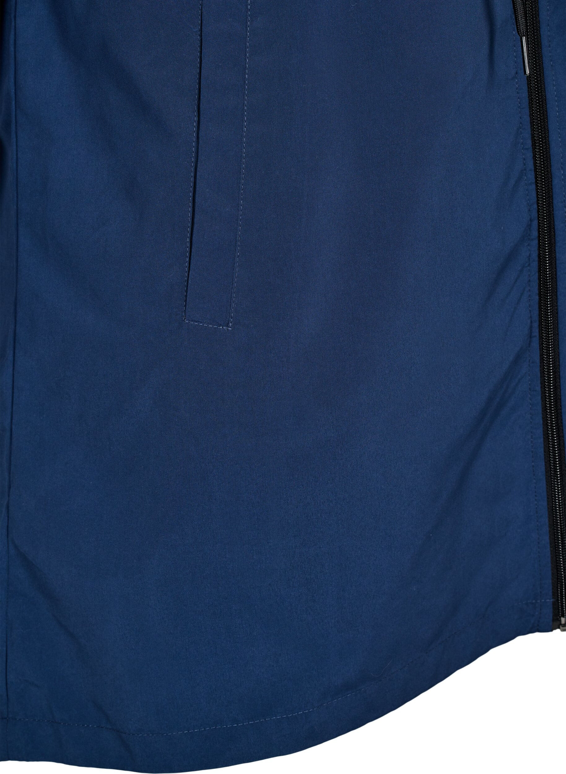 ZizziFLASH - Lichtgewicht parka met een capuchon, Blauw, Packshot image number 3