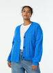 Vest met ribstructuur en ballonmouwen, Blauw, Model image number 0