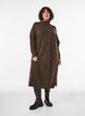 Jumperjurk met col en splitjes, Bruin, Model image number 0