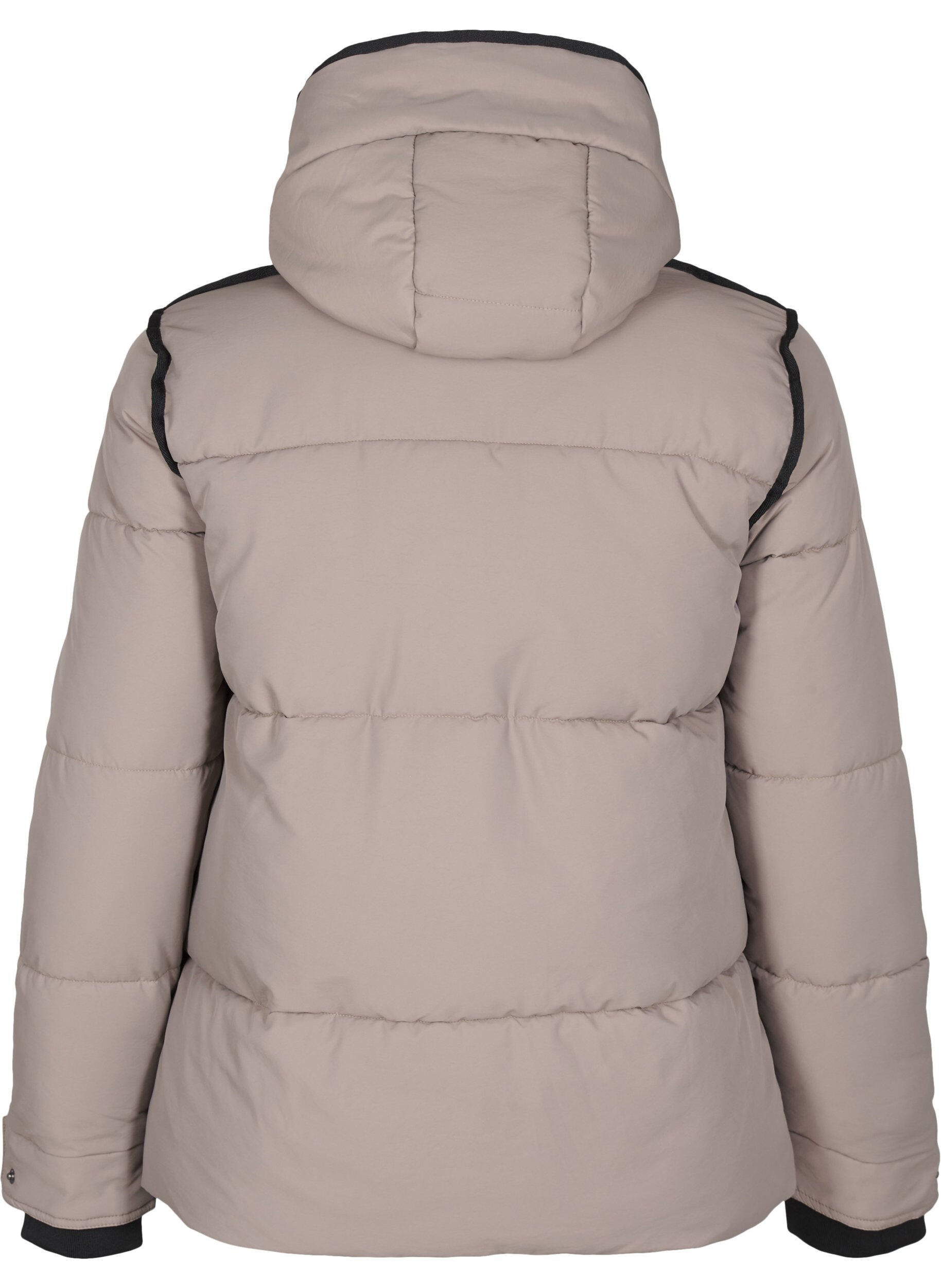 ZizziKorte puffer jas met contrastdetails, Beige, Packshot image number 1