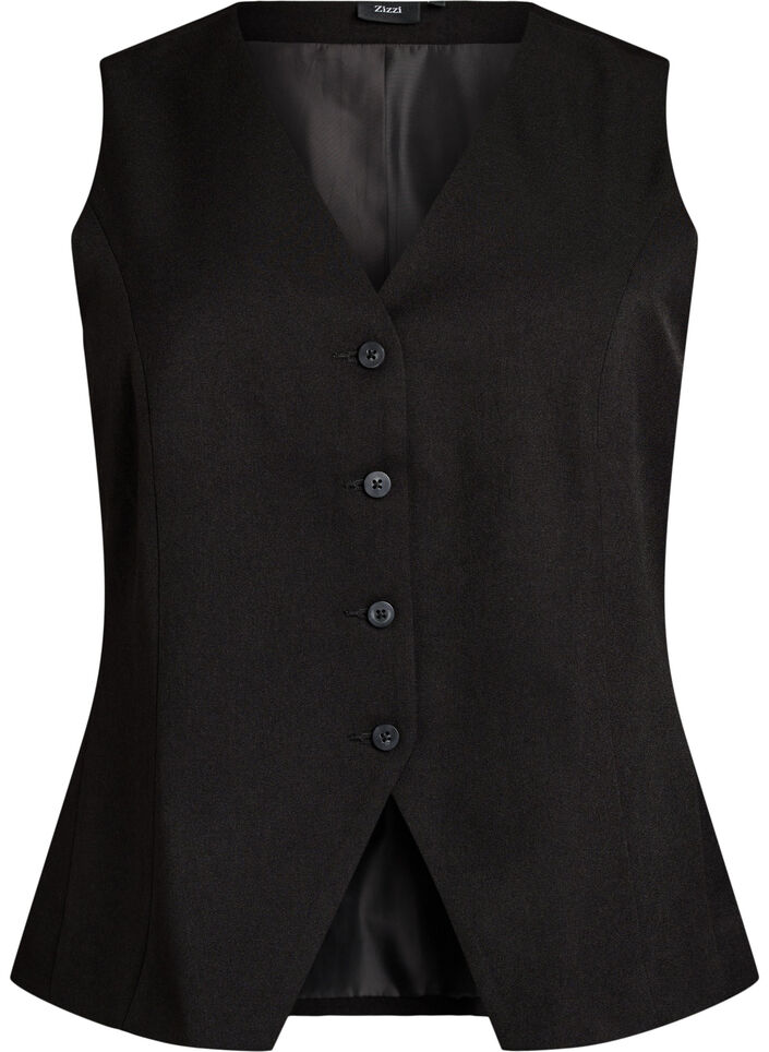 Gilet met knoopsluiting, Zwart, Packshot image number 0