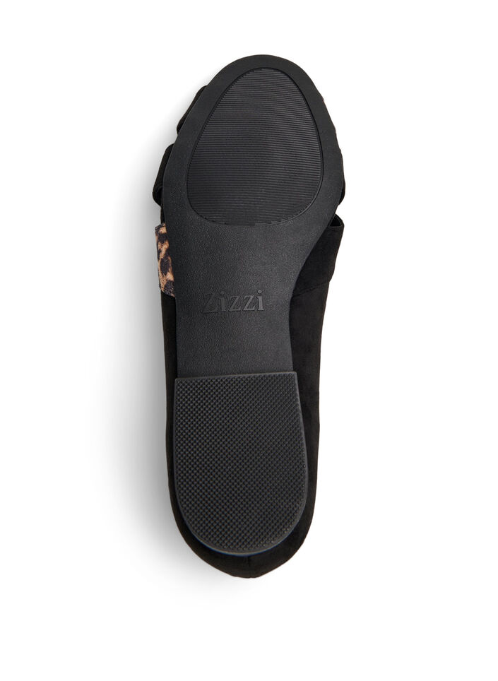 Wide fit - Puntige ballerina flats, Black Leopard, Packshot