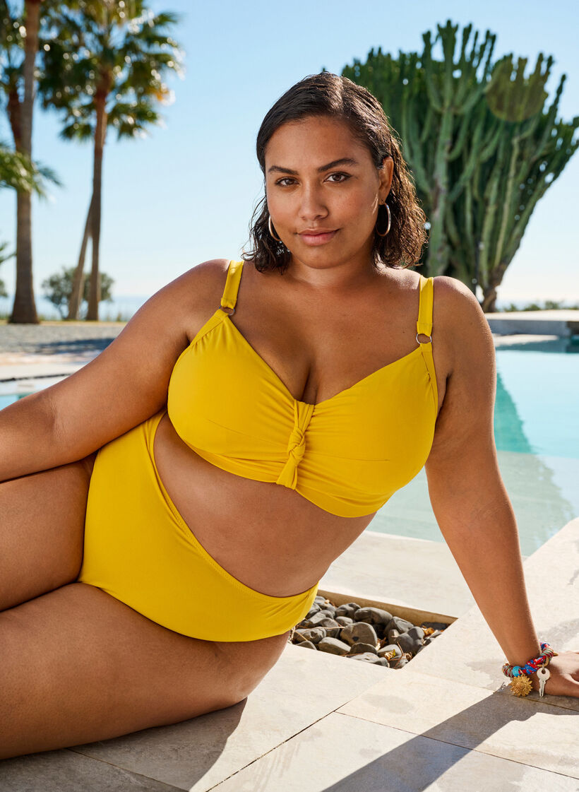 Brazilian bikinibroekje met een normale taille, Old gold, Image