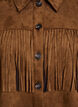 Imitatie suède jacket met franjes, Bruin, Packshot image number 2
