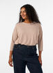 Jersey blouse met 3/4 mouwen, Beige, Model image number 0