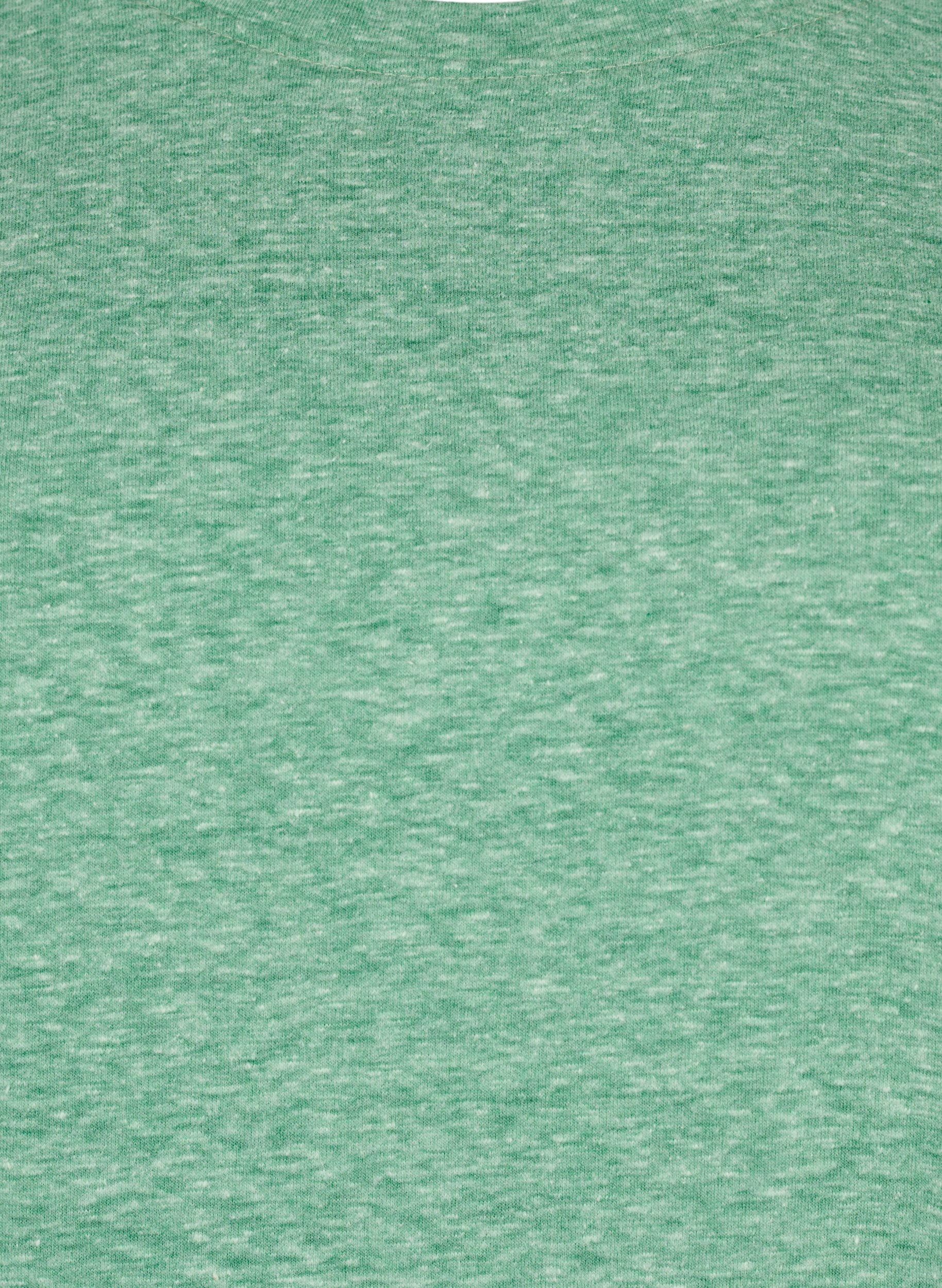 ZizziGem&ecirc;leerd T-shirt met korte mouwen, Groen, Packshot image number 2