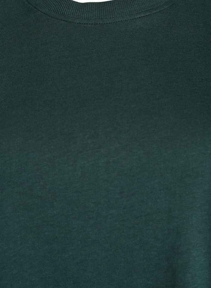 Basic katoenen T-shirt met ronde hals, Groen, Packshot image number 2