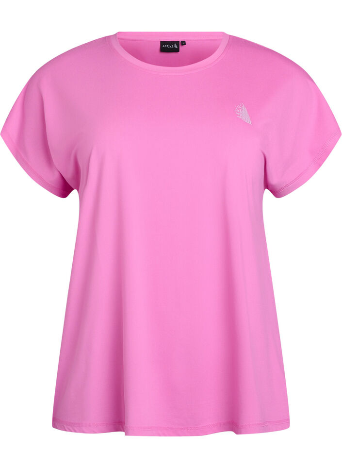 Effen gekleurd T-shirt voor sporten, Roze, Packshot image number 0