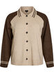Vest met contrastmouwen en kraag, Beige, Packshot image number 0