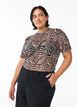Mesh blouse met korte mouwen, Zwart, Model image number 0