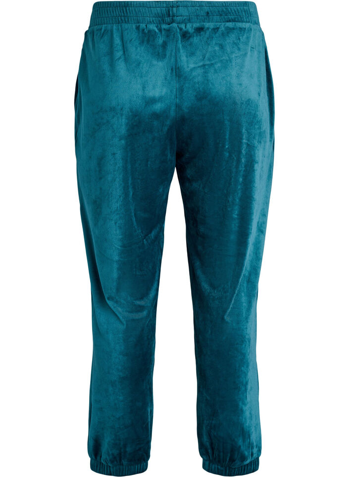 Losvallende fluwelen broek, Groen, Packshot image number 1