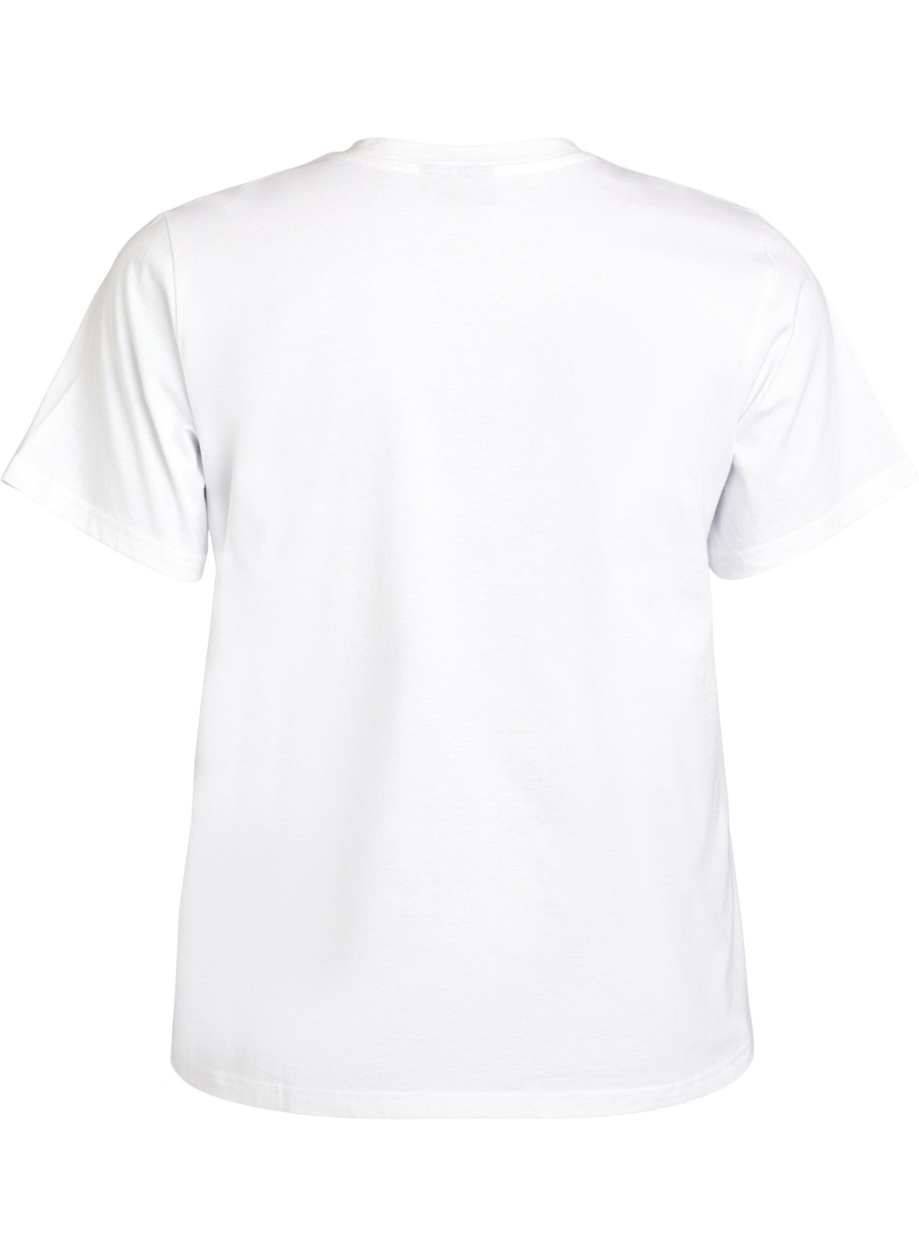 ZizziT-shirt met paillettenbloemen, Wit, Packshot image number 1