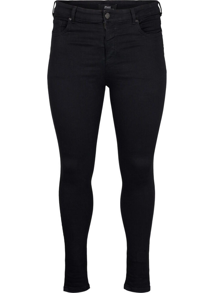 Super smalle jeans met hoge taille, Black, Packshot
